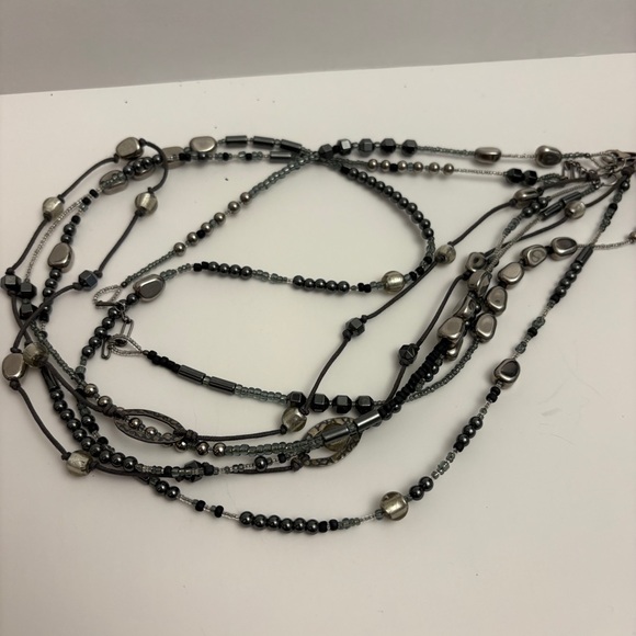 Silpada Sterling Silver and Hematite Three Strand Necklace. N2097 Retired. - Picture 5 of 6